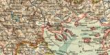 Balkan Halbinsel historische Landkarte Lithographie ca. 1902