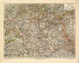 Bayern Karte N&ouml;rdlicher Teil historische Landkarte Lithographie ca. 1902