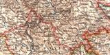 Bosnien Montenegro historische Landkarte Lithographie ca....