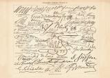 Autographen berühmter Personen I. - III. historischer Druck Lithographie ca. 1902