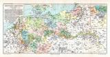 Garnisonskarte von Mitteleuropa historische Landkarte Lithographie ca. 1903
