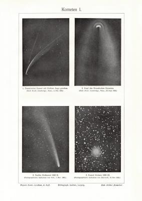 Kometen I. - II. historischer Druck Autotypie ca. 1905