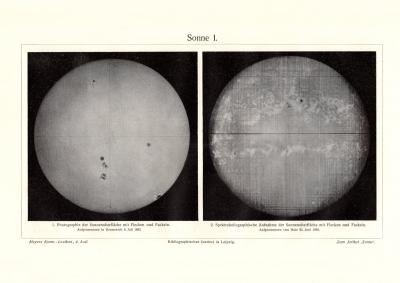 Sonne I. - II. historischer Druck Autotypie ca. 1907