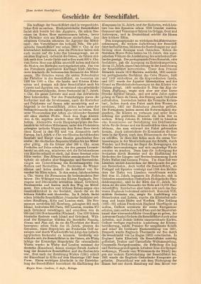 Geschichte der Seeschiffahrt historischer Buchdruck ca. 1907