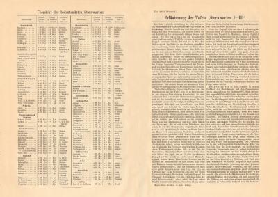 Sternwarten I. - III. Erläuterungen historischer Buchdruck ca. 1908