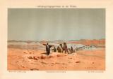 Luftspiegelungsgewässer in der Wüste historischer Druck Chromolithographie ca. 1905