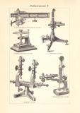 Meßinstrumente I. - II. historischer Druck Holzstich ca. 1906