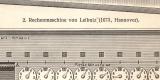 Rechenmaschinen I. - II. historischer Druck Holzstich ca. 1907