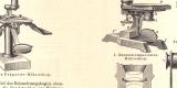 Mikroskope historischer Druck Holzstich ca. 1906
