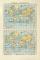 Luftdruck und Windverteilung historische Landkarte Lithographie ca. 1905