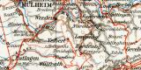 Rheinland Westfalen Industriegebiet historische Landkarte...