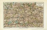 Salzburg historische Landkarte Lithographie ca. 1907