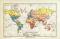 Welt Staatsformen historische Landkarte Lithographie ca. 1907