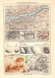 Landkartendarstellung historische Landkarte Lithographie ca. 1905