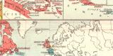 Kolonien I. - II. historische Landkarte Lithographie ca. 1905