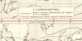 W&auml;rmeextreme historische Landkarte Lithographie ca. 1905