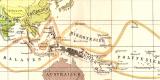 Ethnographie Verbreitung der Menschenrassen historische Landkarte Lithographie ca. 1906