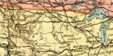 Nord Amerika Politische &Uuml;bersicht historische Landkarte Lithographie ca. 1906