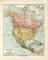 Nord Amerika Politische Übersicht historische Landkarte Lithographie ca. 1906