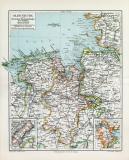 Oldenburg Deutsche Stromm&uuml;ndungen Nordsee historische Landkarte Lithographie ca. 1906