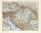 &Ouml;sterreich Ungarn Monarchie historische Landkarte Lithographie ca. 1906