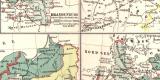 Preussen Geschichte historische Landkarte Lithographie ca. 1907