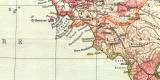 Rom und Altitalien historische Landkarte Lithographie ca. 1907