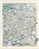 Mittleres Russland historische Landkarte Lithographie ca. 1906