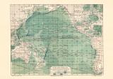 Stiller Ozean historische Landkarte Lithographie ca. 1908