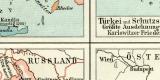 Europ&auml;ische T&uuml;rkei Geschichte historische Landkarte Lithographie ca. 1907
