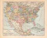 Vereinigte Staaten und Mexiko historische Landkarte...