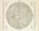 Mondkarte historische Karte Lithographie ca. 1906