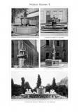 Moderne Brunnen I. - II. historischer Druck Autotypie ca. 1910