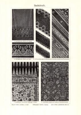 Batikdruck historischer Druck Autotypie ca. 1909