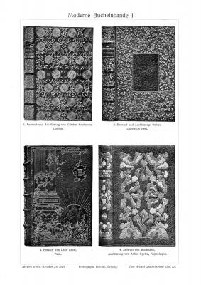 Moderne Bucheinbände I. - II. historischer Druck Autotypie ca. 1910