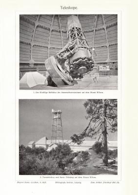 Teleskope historischer Druck Autotypie ca. 1912