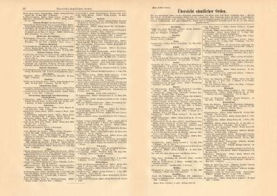 &Uuml;bersicht s&auml;mtlicher Orden I. - IV. historischer Buchdruck ca. 1910