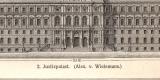 Wiener Bauten II. - III. historischer Druck Holzstich ca. 1908