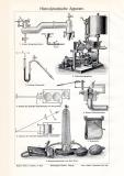 H&auml;modynamische Apparate historischer Druck Holzstich ca. 1913