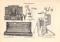 Klavierspielapparate I. + II. historischer Druck Holzstich ca. 1910