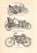 Motorfahrräder I. + II. historischer Druck Holzstich ca. 1909