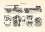 Motorwagen IV. - V. historischer Druck Holzstich ca. 1910