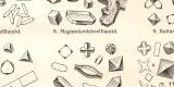 Mikrochemische Reaktionen historischer Druck Holzstich ca. 1910