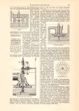 Wasserr&auml;der &amp; Turbinen III. - IV. historischer Druck Holzstich ca. 1908
