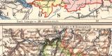 Bayern administrative Einteilung + Pfalz historische Landkarte Lithographie ca. 1909