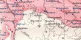 Kali Lagerstätten in Deutschland historische Landkarte Lithographie ca. 1909