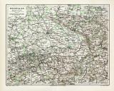 Westfalen historische Landkarte Lithographie ca. 1908