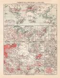 Verbreitung der Deutschen im Auslande historische Landkarte Lithographie ca. 1909