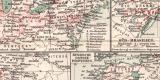 Verbreitung der Deutschen im Auslande historische Landkarte Lithographie ca. 1909