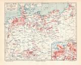 Moore in Deutschland historische Landkarte Lithographie ca. 1910
